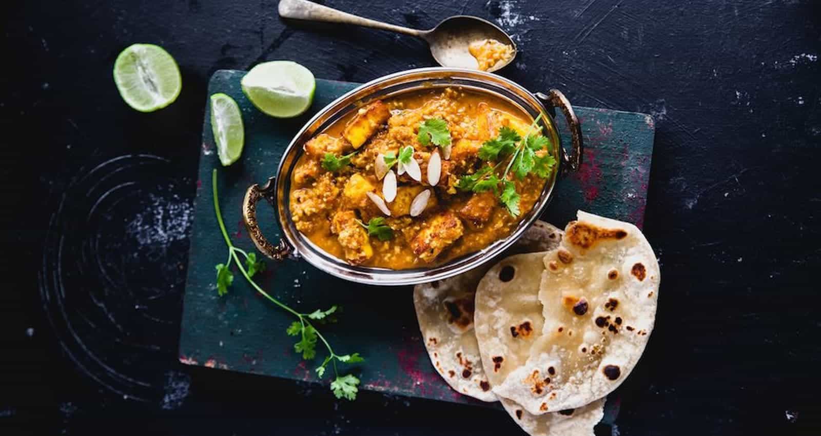 Paneer sabzi and naan